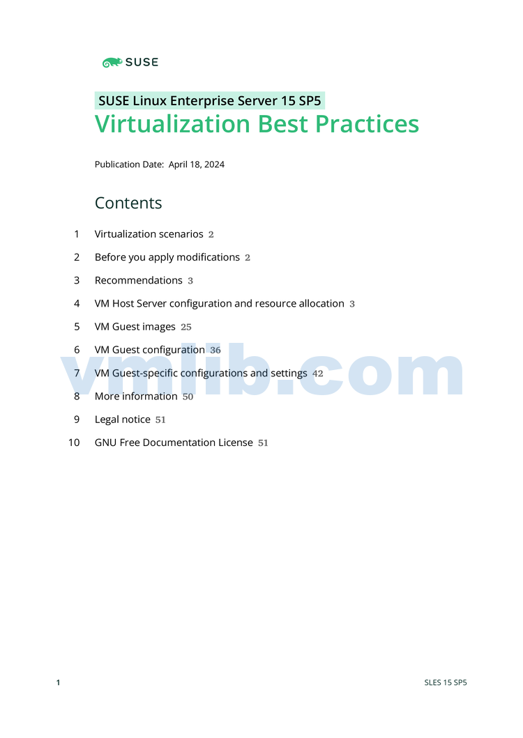 SUSE Linux Enterprise Server 15 SP5 虚拟化最佳实践 - VM技术库