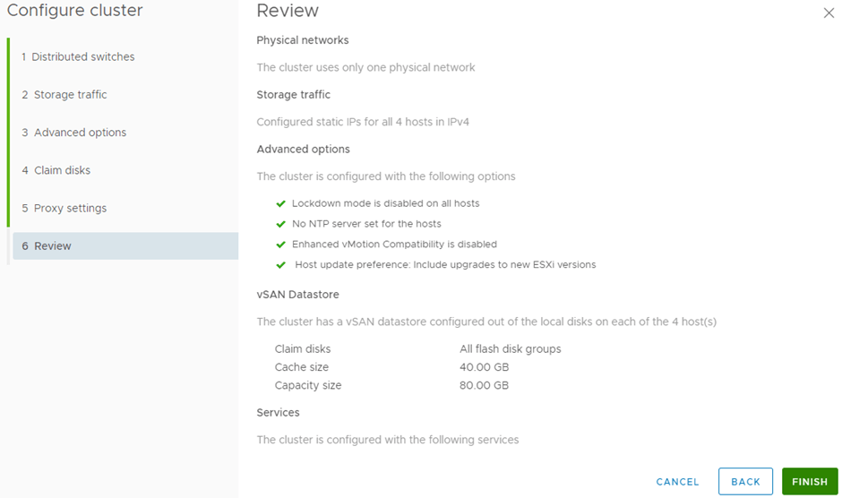 Creating the vSAN cluster will take some time.