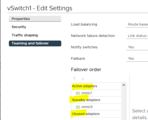 vSwitch虚拟交换机的链路聚合Teaming设置 | 通过命令配置vSwitch Teaming设置