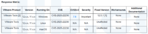 VMware Tools for Windows 更新补丁修复认证绕过漏洞 (CVE-2025-22230)