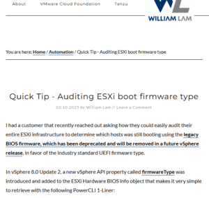 ESXi 9.0只支持UEFI启动，不再支持传统BIOS？