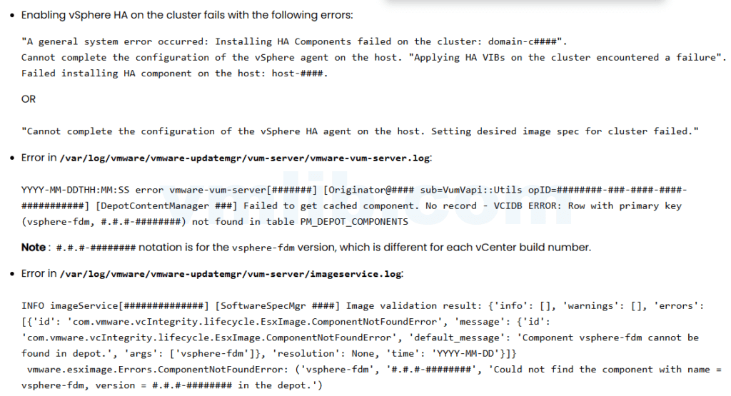 vSphere HA配置失败：Cannot complete HA agent on host