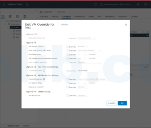 vSphere HA VM Overrides 选项灰色不可编辑的解决方法