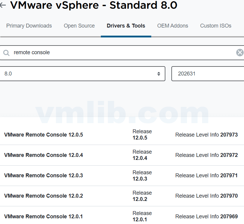 VMRC 11.x 不再在 Broadcom 支持门户上提供标准下载