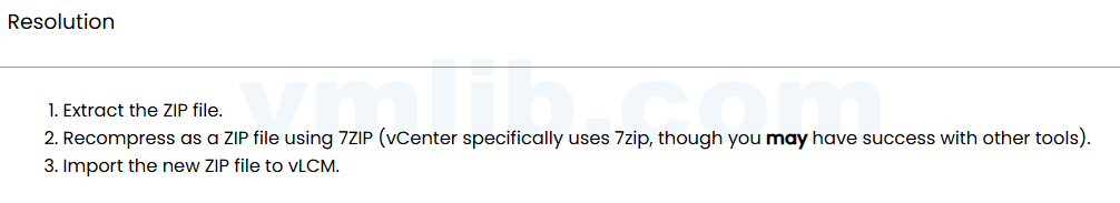 vLCM 无法解压缩更新文件的解决方法