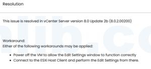 vCenter 8.0U2 编辑旧硬件版本虚拟机设置失败问题