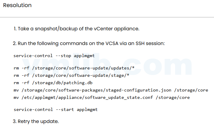 vCenter VAMI 更新失败的 RPM 数据库损坏修复方法