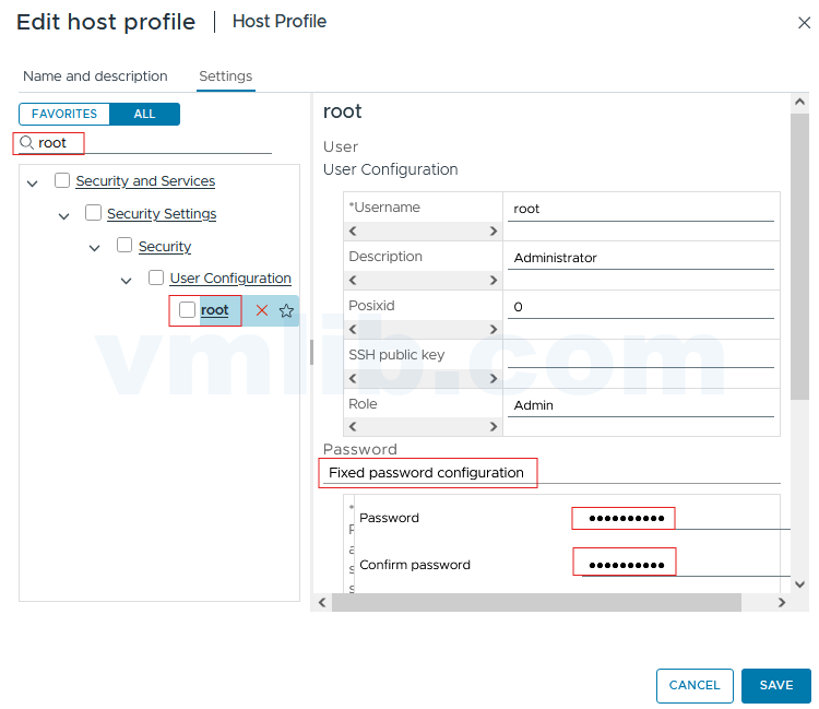 使用 Host Profile 重置 ESXi 主机 root 密码